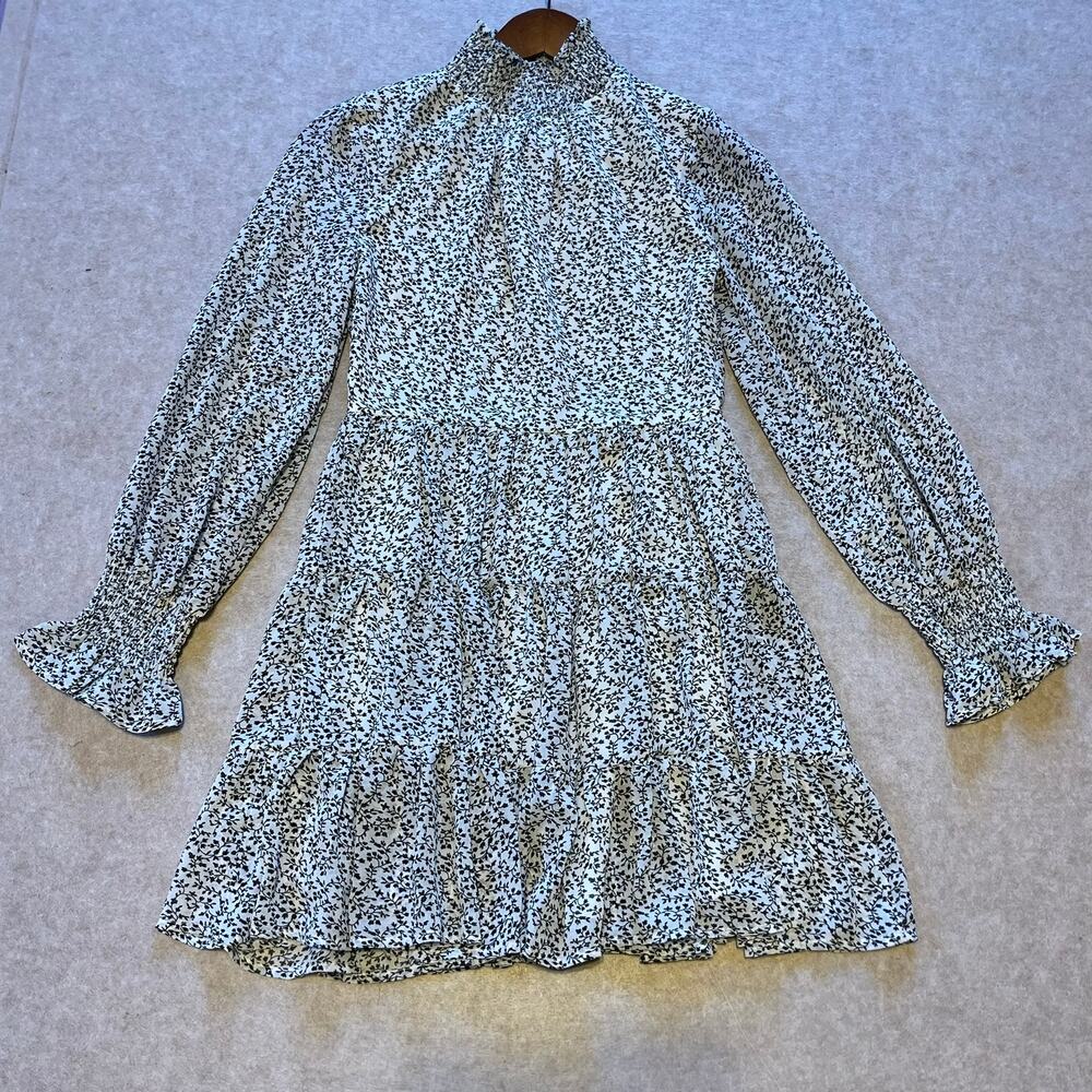 Womens Sm Floral Ruffle Smocked Prairie Mini Dress In The Beginning Los Angeles